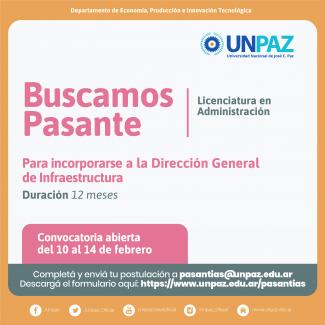 2022-01 Pasante para la Dirección General de Infraestructura UNPAZ