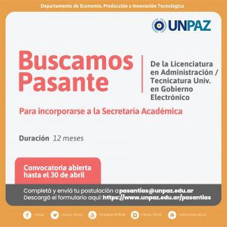 Pasantías Secretaria Académica 05- 2021 UNPAZ