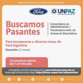 Programa de Pasantías Ford Argentina UNPAZ 2021 