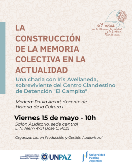Charla “La construcción de la memoria colectiva en la actualidad”
